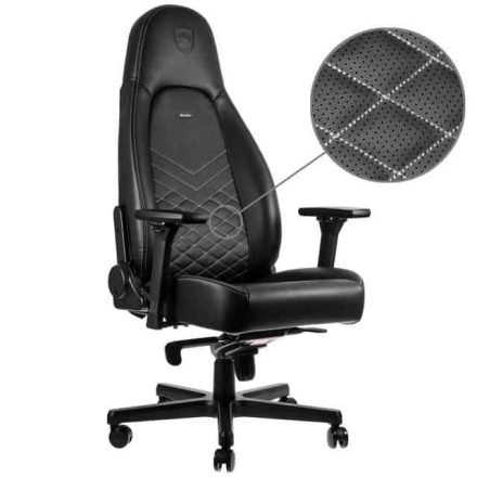 Noblechairs ICON PU Bőr Fekete/Platinafehér 